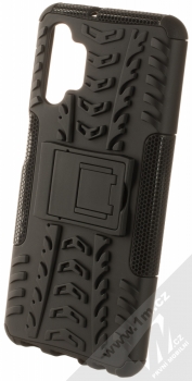 1Mcz Tread Stand odolný ochranný kryt se stojánkem pro Samsung Galaxy A32 5G, Galaxy M32 5G celočerná (all black)
