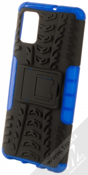 1Mcz Tread Stand odolný ochranný kryt se stojánkem pro Samsung Galaxy A51 modrá černá (blue black)