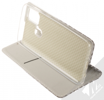 1Mcz Trendy Book Hora a zasněžený les 1 flipové pouzdro pro Samsung Galaxy A21s bílá (white) stojánek