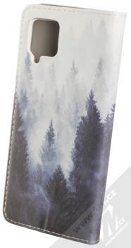 1Mcz Trendy Book Temný les v mlze 1 flipové pouzdro pro Samsung Galaxy A42 5G šedá (grey) zezadu