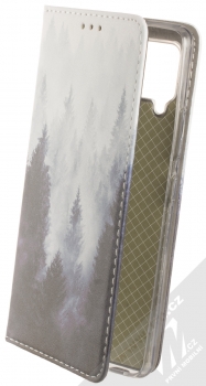 1Mcz Trendy Book Temný les v mlze 1 flipové pouzdro pro Samsung Galaxy A42 5G šedá (grey)