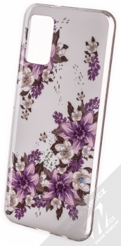 1Mcz Trendy Fialové lilie za světla Skinny TPU ochranný kryt pro Samsung Galaxy A03s bílá fialová (white purple)