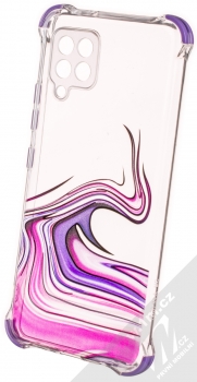1Mcz Trendy Vodomalba Anti-Shock Skinny TPU ochranný kryt pro Samsung Galaxy A42 5G průhledná růžová fialová (transparent pink violet)