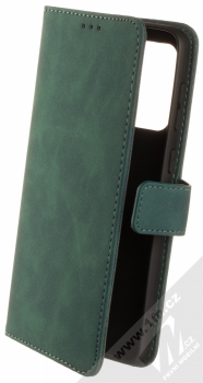 1Mcz Velvet Book flipové pouzdro pro Samsung Galaxy A33 5G tmavě zelená (dark green)