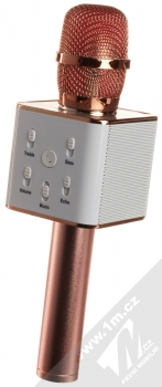 1Mcz WS-880 Bluetooth karaoke mikrofon s reproduktorem v látkovém pouzdře růžově zlatá (rose gold) mikrofon