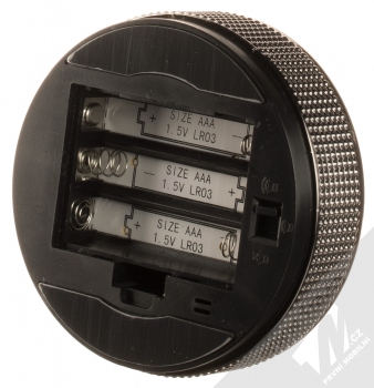 1Mcz YGH5237 Digitální kuchyňská minutka, magnetické stopky černá stříbrná (black silver) zezadu (baterie)