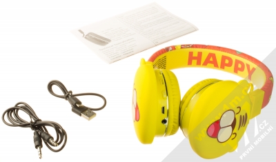 1Mcz YJ-05BT Furry King Bluetooth stereo sluchátka žlutá (yellow) balení