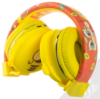 1Mcz YJ-05BT Furry King Bluetooth stereo sluchátka žlutá (yellow) složené