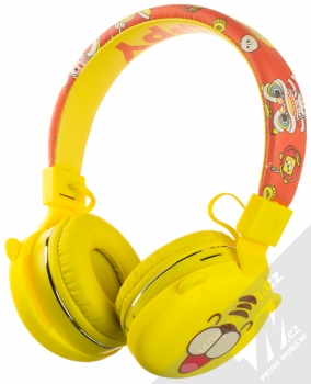 1Mcz YJ-05BT Furry King Bluetooth stereo sluchátka žlutá (yellow) zezadu