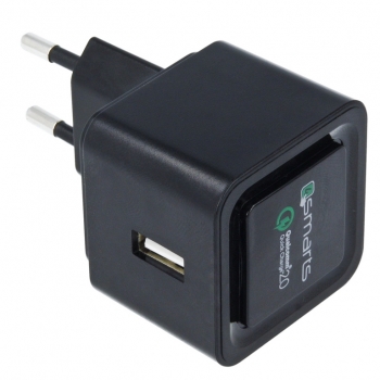 4smarts Rapid Quick nabíječka do sítě s USB výstupem a technologií Qualcomm Quick Chrage 2.0 pro mobilní telefon, mobil, smartphone černá (black) - USB port