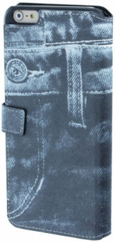 Guess Denim Jeans Booktype Case flipové pouzdro pro Apple iPhone 6 Plus zezadu
