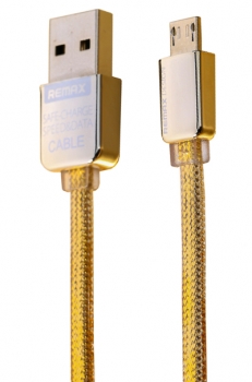Remax KingKong Gold plochý USB kabel s microUSB konektorem gold