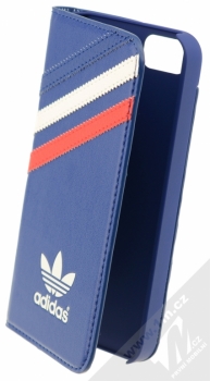 Adidas Booklet Case flipové pouzdro pro Apple iPhone 5, iPhone 5S, iPhone SE (B36849) modro bílá (blue white red)