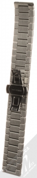 Aligator Watch Band pásek z leštěného kovu na zápěstí s univerzální osičkou 22mm stříbrná (silver) zezadu