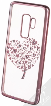 Beeyo Hearts Tree pokovený ochranný kryt pro Samsung Galaxy S9 Plus růžová průhledná (pink transparent)
