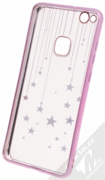 Beeyo Stars pokovený ochranný kryt pro Huawei P10 Lite růžová průhledná (pink transparent) zepředu
