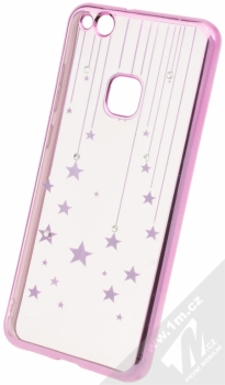 Beeyo Stars pokovený ochranný kryt pro Huawei P10 Lite růžová průhledná (pink transparent)