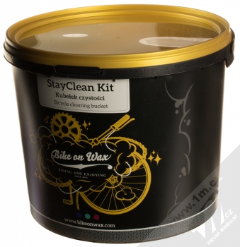 Bike on Wax StayClean Kit sada v plastovém kyblíku na mytí a čištění koloběžky, kola, motocyklu a skútru černá (black) kyblík
