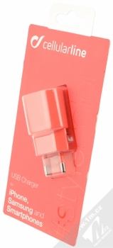 CellularLine Style&Color USB Charger nabíječka do sítě s USB výstupem 1A růžová (pink) krabička