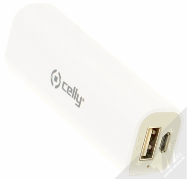 Celly BiPower PowerBank duální záložní zdroj 2x2200mAh pro mobilní telefon, mobil, smartphone, tablet černá bílá (black white) bílá konektory