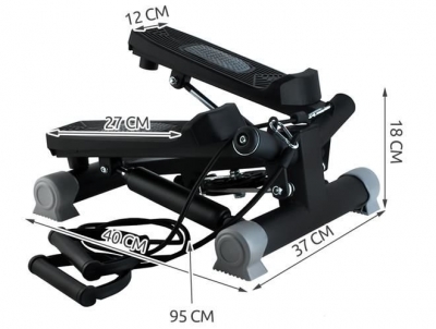 1Mcz Stepper s fitness gumami a LCD displejem černá (black)