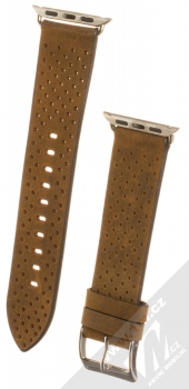 Dahase Perforated Frosted Leather Strap kožený pásek na zápěstí pro Apple Watch 38mm, Watch 40mm hnědá (brown)