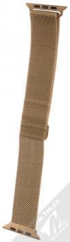 Devia Elegant Milanese Loop magnetický pásek z leštěného kovu na zápěstí pro Apple Watch 42mm, Watch 44mm, Watch 45mm červeně zlatá (blush gold) zezadu