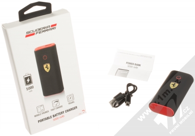 Ferrari Scuderia Portable Battery Charger Power Bank záložní zdroj 5000mAh (FESPBAS50BK) černá (black) balení
