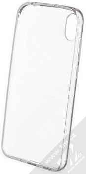 Forcell Crystal Glitter třpytivý ochranný kryt pro Huawei Y5 (2019), Honor 8S průhledná střírná (transparent silver) zepředu