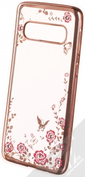 Forcell Diamond Flower TPU ochranný kryt pro Samsung Galaxy S10 růžově zlatá (rose gold)