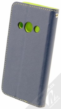 Forcell Fancy Book flipové pouzdro pro Samsung Galaxy Xcover 3 modro limetkově zelená (blue lime) zezadu