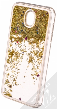 Forcell Sand ochranný kryt s přesýpacím efektem třpytek pro Samsung Galaxy J7 (2017) zlatá (gold) animace 1