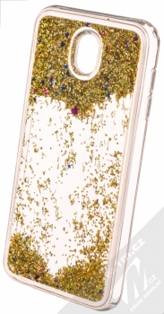 Forcell Sand ochranný kryt s přesýpacím efektem třpytek pro Samsung Galaxy J7 (2017) zlatá (gold) animace 2