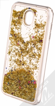 Forcell Sand ochranný kryt s přesýpacím efektem třpytek pro Samsung Galaxy J7 (2017) zlatá (gold) animace 3