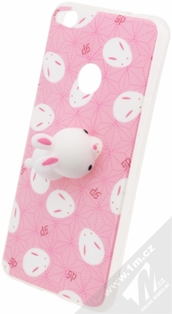 Forcell Squishy ochranný kryt s antistresovou postavičkou pro Huawei P9 Lite (2017) bílý zajíček růžová (white bunny pink)