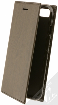 Forcell Wood flipové pouzdro s motivem dřeva pro Apple iPhone 7, iPhone 8 černý eben (ebony black)