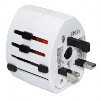 Forever MA-100 Multiadapter celosvětová nabíječka s 2x USB výstupem a redukcemi elektrických zásuvek bílá (white)