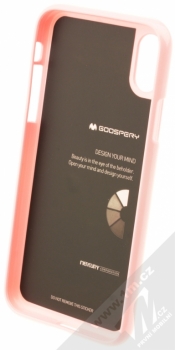 Goospery Jelly Case TPU ochranný silikonový kryt pro Apple iPhone X světle růžová (light pink) zepředu