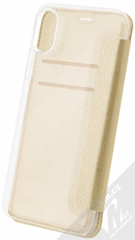 Guess IriDescent Booktype Case flipové pouzdro pro Apple iPhone X (GUFLBKPXIGLTGO) zlatá (gold) zezadu