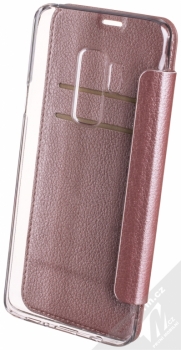 Guess IriDescent Booktype Folio flipové pouzdro pro Samsung Galaxy S9 Plus (GUFLBKS9LIGLTRG) růžově zlatá (rose gold) zezadu