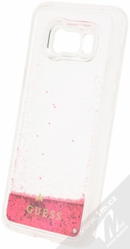 Guess Liquid Glitter Hard Case ochranný kryt s přesýpacím efektem třpytek pro Samsung Galaxy S8 Plus (GUHCS8LGLUFLGO) červená průhledná (red transparent) animace 5