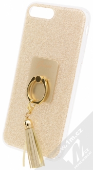 Guess Ring Soft Case ochranný kryt s držákem na prst pro Apple iPhone 7 Plus (GUHCP7PRSGO) zlatá (gold)