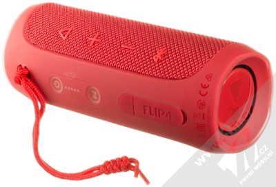 JBL FLIP 4 voděodolný výkonný Bluetooth reproduktor červená (red) zezadu