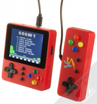 K5 Game Box Plus 500 in 1 herní konzole s přídavným ovladačem červená (red)