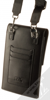 Karl Lagerfeld Embossed Karl and Choupette Wallet Universal univerzální pouzdro kabelka s kapsičkami (KLWBSAKCHSK) černá (black) zezadu