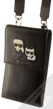 Karl Lagerfeld Embossed Karl and Choupette Wallet Universal univerzální pouzdro kabelka s kapsičkami (KLWBSAKCHSK) černá (black)