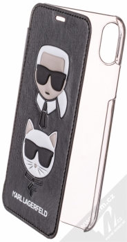Karl Lagerfeld Karl and Choupette Book flipové pouzdro s motivem pro Apple iPhone X (KLFLBKPXKICKC) černá (black)