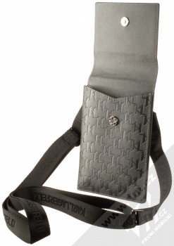 Karl Lagerfeld Monogram Ikonik Patch Wallet Universal univerzální pouzdro kabelka s kapsičkami (KLWBSAMIPG) šedá (grey) otevřené