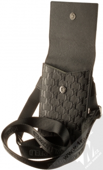 Karl Lagerfeld Monogram K/Ikonik Choupette Wallet Universal univerzální pouzdro kabelka s kapsičkami (KLWBSAKHPCK) černá (black) otevřené