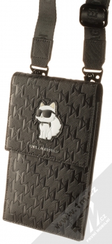 Karl Lagerfeld Monogram K/Ikonik Choupette Wallet Universal univerzální pouzdro kabelka s kapsičkami (KLWBSAKHPCK) černá (black)